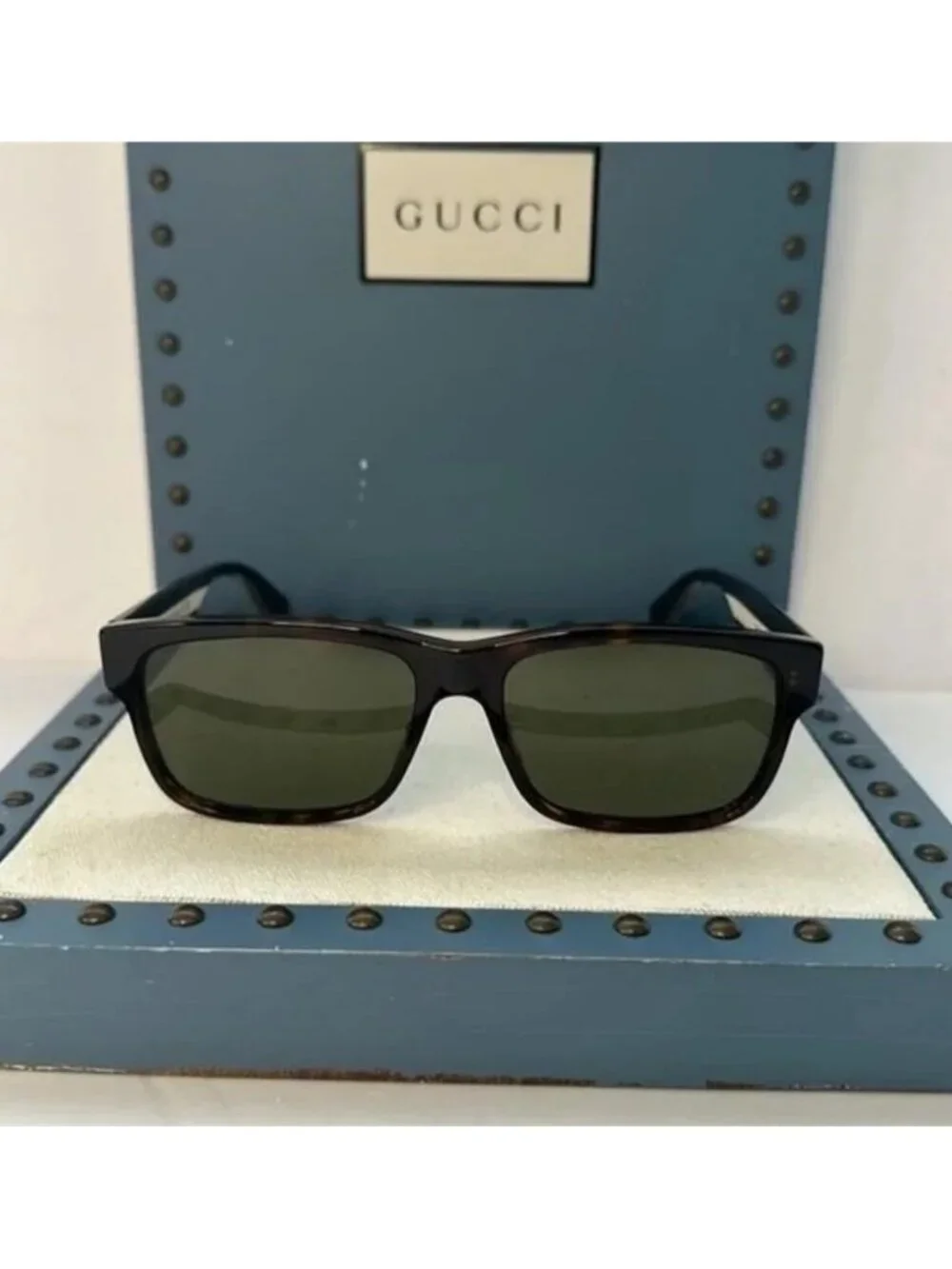 💯 Authentic- New Gucci GG0340S 008 Brown Green Sunglasses